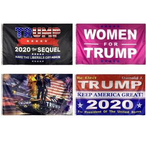 Bandeiras Trump 2020 Atacado 3x5 Bandeira Trump ft barato poliéster Impressão 2020 Apoio Eleitoral da bandeira americana Bandeira Train Tanque Rambo Mulheres