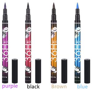 Yanqina 36H Wodoodporna Eyeliner Yanqina Makeup Ołówek Czarny Brązowy Niebieski Fioletowy 4 Kolory Pióro Płynne Eye Liner Kosmetyki Długotrwały DHL za darmo