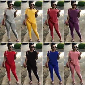 Womens Fashion Printed Designer Tracksuits Hot Style Ladies Sport Suits Two Piece Clothing Sets Tshirts Pants