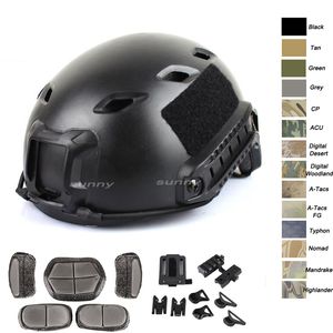 Utomhussport BJ Fast Tactical Airsoft Helmet Airsoft Paintabll Shooting Justerbar huvudlåsningsremsupphängningssystem No01-008