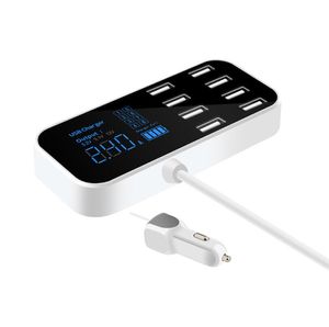 A9S Schnelles Autoladegerät 8 Port Multi USB LCD Display Schnellladung für iPhone 11 12 Por MAX Samsung