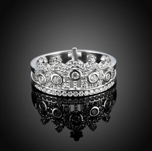 Wholesale-100% S925 ring for Valentine's Day princess crown sterling sliver rings