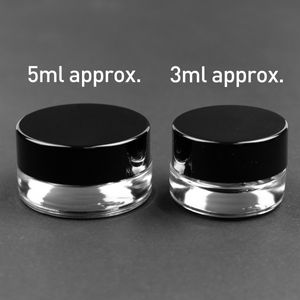 Barattolo di vetro per uso alimentare Contenitore per cera da 3 ml 5 ml Coperchio rotondo resistente al fumo trasparente Vasetti in Pyrex Dab