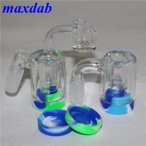 Smoking hookah Ash Catcher with Silicone Container 14MM male joint for glass bongs dab rig water pipe ashcatcher