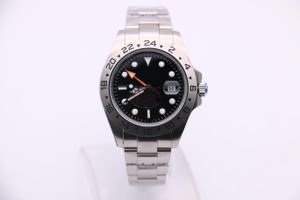 Designer Watches Roll x 216570 Titta på automatiskt silverfodral 16570 Black Dial Rostless Steel Händer Kalender 42 mm