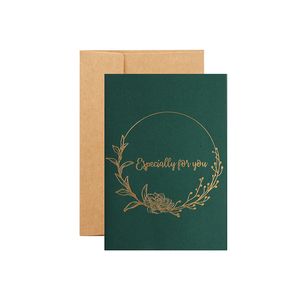 Приветствующая открытка с Kraft Counventer Paper Products для вечеринки зеленые белые поздравительные открытки Упаковка