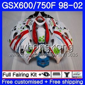 SUZUKI GSXF 750 600 Için Vücut GSXF750 1998 1999 2000 2001 2001 2002 292HM.59 GSX 600F 750F KATANA GSXF600 98 99 00 01 02 Kaplama kırmızı beyaz ışık