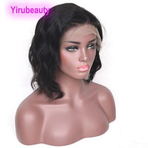 Peruvian Human Hair 13X4 Lace Front Wig Bob Body Wave Wholesale Silky Wavy Wigs Natural Color 10-18inch