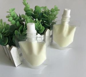 1000 adet 50 ml temizle plastik stand up kese ile üst bacalı doypack içecek içecek sıvı örneği ambalaj kılıfı çanta