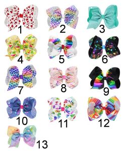 Jojo Siwa Duże Włosy Łuki Klip Dla Dziewczyn Print Wstążka Bowknot Love Heart Walentynki Hairgrips Moda Akcesoria do włosów HC120