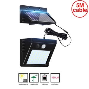 5M cable leds solar light detachable panel led strips bulb frost resistant indoor home yard lawn patio lantern security emergency deck