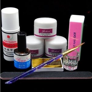 Wholesale uv powders resale online - Acrylic Liquid And Crystal Powder UV Gel For French Nail Extension Tips False Nail Art Tools Manicure Tools Nail Brush