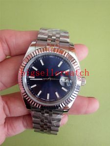 Роскошные мужские часы 126334 черный циферблат синий золотой сталь автоматические 41 мм азиатские движения 2813