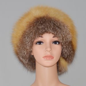Women 2019 Winter Natural Real Fox Fur Hat Warm Soft Fluffy Genuine Fox Fur Cap Luxurious Good Quality Real Fox Fur Bomber Hats