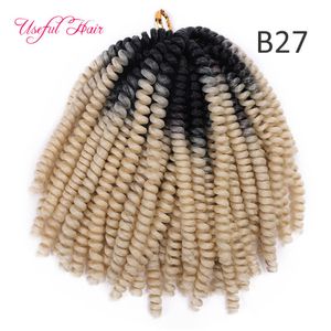 Spring Twist Crochet Braids Hair Extension Ombre 14Inch Blond Boouncy Marley Twist Crochet Braids Hair Extensions Marely Hair Factory