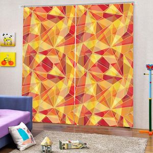 Custom 3d Curtain Colored solid triangle geometric figure 3d Digital Printing HD Practical Beautiful Curtains