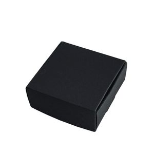 5 5x5 5x2 5cm pequenos caixas de embalagem pretas de papel preto dobr￡vel