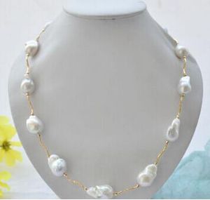 Wiedergeborene Perlen großhandel-Kostenloser Versand mm weiß barocken KESHI neugeboren Zoll Perlenkette