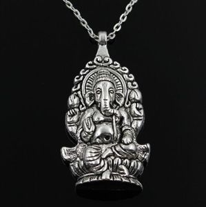 Wholesale silver ganesha necklace for sale - Group buy free ship Antique silver Ganesha Buddha elephant chain Charms Chain Necklace Jewelry Gift DIY