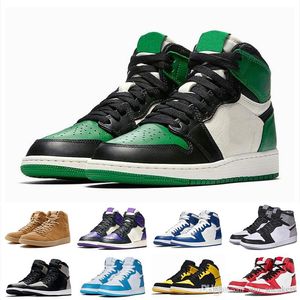 With OG Box 1s classic 1 Basketball Shoes top 3 gold shadow Chicago royal shattered backboard bred black toe women men sneakers RG01