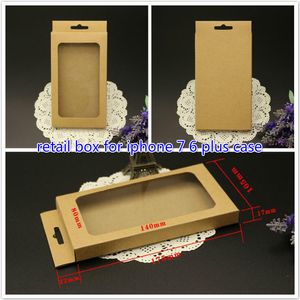 500 sztuk 175x105x17mm Brązowy Papier Kraft Papier Detaliczny Pole Pudełko na iPhone XS 8 Plus Telefon Case Huawei P10 Note9 S9 EDGE Power Bank