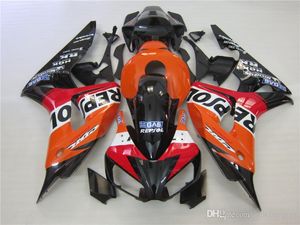 OEM Injektionsgjutning Fairings för Honda CBR1000RR 2006 2007 Röd orange vita fairing kit CBR 1000 RR 06 07 GF46