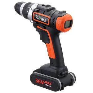 36V LED Light Cordless Electric Drill 2 Speed Digital Display Lithium Battery Household Power Drills
