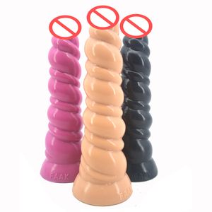 Dildos Shop Großer Silikon-Analplug, Spirale, langer Buttplug, Anus-Einsatz, gefüllter Analdildo mit Saugnapf, Sexspielzeug, Paare masturbieren