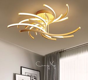 Postmodern LED Sufit Lights Oświetlenie aluminiowe Zdalne oświetlenie ściemniające Salon Lampy sypialni Dom Myy