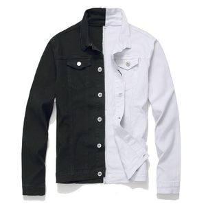 Wholesale white mens jacket for sale - Group buy Mens New Denim Youth Jacket Hip Hop Men s Black and White Two color Slim Jacket Streetwear Slim Mens Jackets and Coats