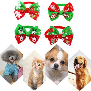 Pet Christmas Decor Bowtie Collar Cat Dog Adjustable Neck Strap Bowtie Christmas Pet Collar Bow Tie Cat Dog Grooming Accessories BH0304 TQQ