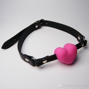 2019 Adult Sex Toys For Couples Oral Fixation Gag New Silicone Heart Shape Open Mouth Passion Flirting Mouth Gags Adult Games