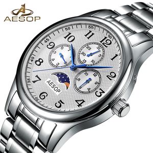 AESOP 2018 Fashion Men Watch Men Week Display Sapphire Crystal Quartz Wrist Wristwatch Male Clock Relogio Masculino Hodinky Box 46-9950G