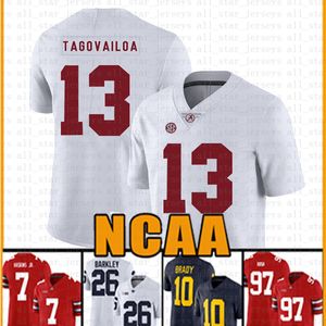 Alabama Crimson Tide 13 Tua Tua Tagovailoa Football Jersey 10 Том Брэди 26 Saquon Barkley 97 Nick Bosa Jerseys Men's Adult