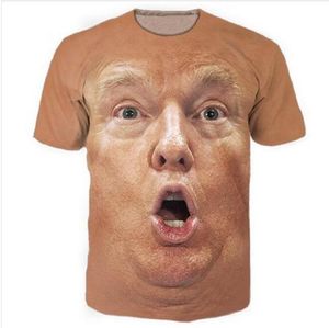 Najnowszy Moda Mens / Womans Wstrząśnięty twarz Trump Lato Styl Tees 3D Print Casual T-Shirt Topy Plus Size BB081