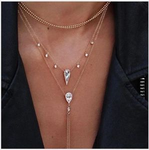 Collana multistrato con stella luna e collana girocollo con ciondolo per gioielli da festa con strass per gioielli di moda da donna