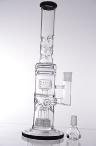 15,3 pollici 2 strati Inline Perc Oil Burner Bong in vetro per narghilè con ciotola da 18 mm per fumare