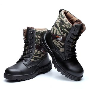 Size 40-46 Labor Protection Shoes Cotton Boots Winter Cold Insulation Men Plus Pile High Boots Wear - Resistant Work Safety