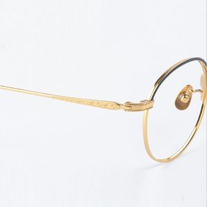 Wholesale-チタンフルフレームアイブロウフレーム女性ゴールドの薄い光学眼鏡フレーム女性男性アイウェア幅-135