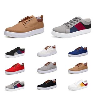 Newest Casual Shoes No-Brand Canvas Spotrs Sneakers New Style White Black Red Grey Khaki Blue Fashion Mens Shoes Size 39-46