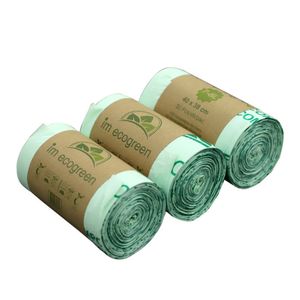 50Pcs/Roll Garbage Bags Biodegradable Trash Bags Compostable Bags Rubbish Wastebasket Liners Bag Europe OK Compost Home Certified