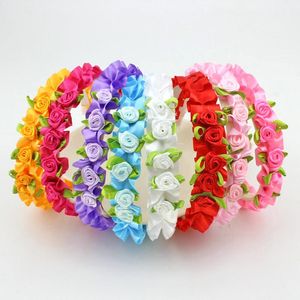 8pcs Girl Flower Headband Wedding Festival Alice Head Bands Rose Hairbands Headwear Decoration Hair Accessories Drop Shipping