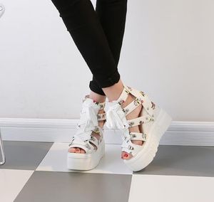 Hot Sale-r Neue Mode-Plateau-Sandalen mit Keilabsatz, dicker Boden, lässige Damenschuhe, High Heels, Sandalen