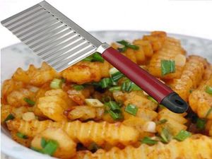 Kök Vegetabilisk Potatis Carrot Chip Blade French Fries Cutters Potatis Dough Waves Crinkle Slicer