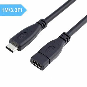 USB C förlängningskabel typ C Extender -sladd manlig till kvinnlig kompatibel med Thunderbolt 3 för Nintendo Switch, Apple MacBook Pro