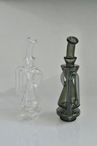 Multi-color 3 section recycler glass hookah,carta oil rig pipe, 14mm joint, factory direct sales, price concessions