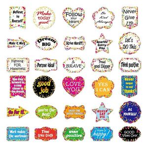 5SET 150pcs Inspirational English Short Frase Baggage Adeign Adesivo impermeabile