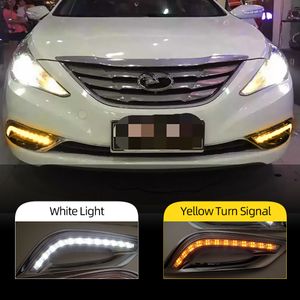 12V автомобиль LED DRL дневные ходовые фонари с отходом противотуманной лампы для Hyundai Sonata 8 (8-я соната) 2010 2011 2012 2013 день огни