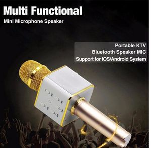 Q7 Drahtloser Mikrofon-Bluetooth-Lautsprecher mit 2600-mAh-Akku mit großer Kapazität, Karaoke-Lautsprecher für Iphone7 und Xiaomi-Samsung-Smartphones