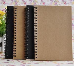 Papéis kraft negócios Notepads esboço desenho preto Caderno Espiral de 100 folhas cadernos de diário escola escritório fornecedores notas livro